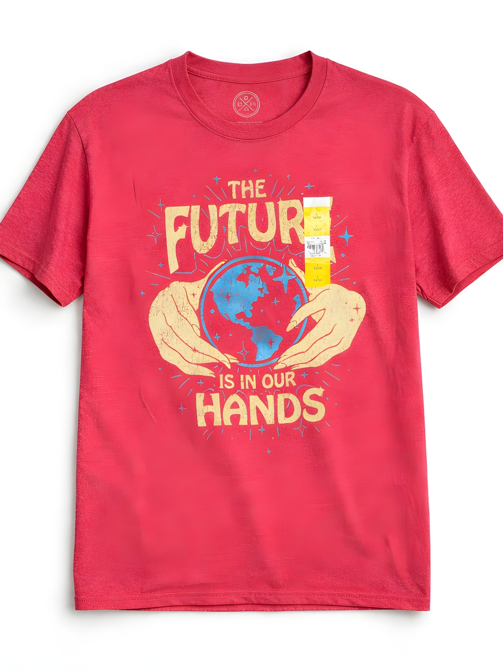 NWT DOM brand Cotton blend graphic L Large  'The Future Is In Our Hands' design
